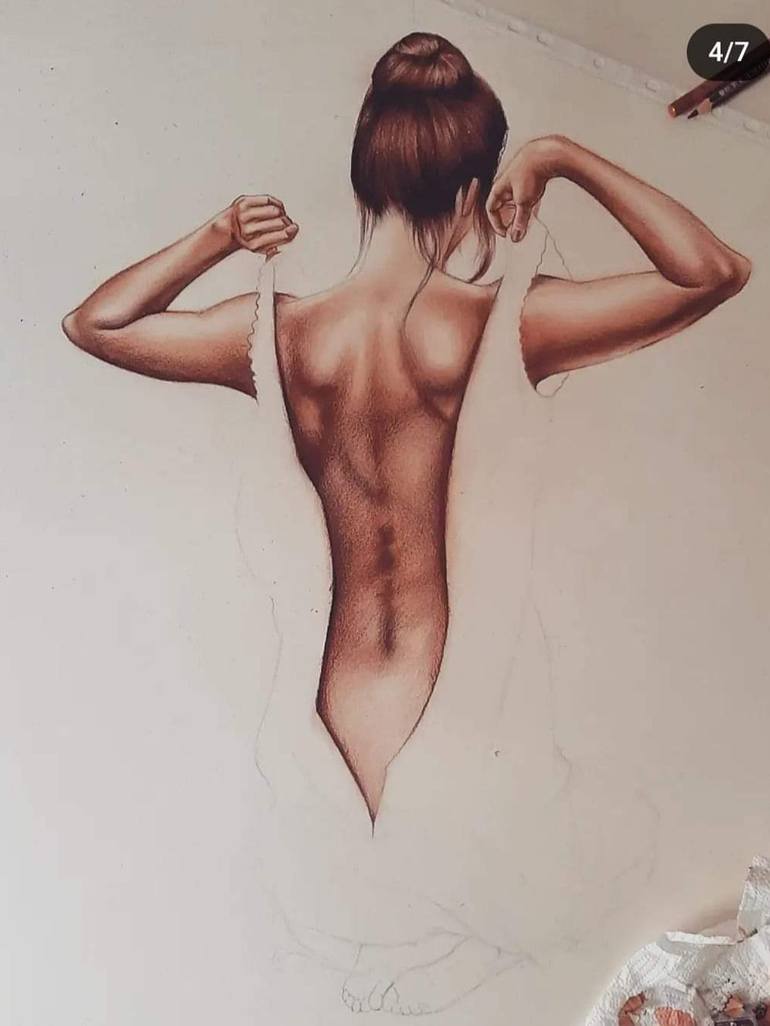 Original Realism Women Drawing by Carla Gagliano