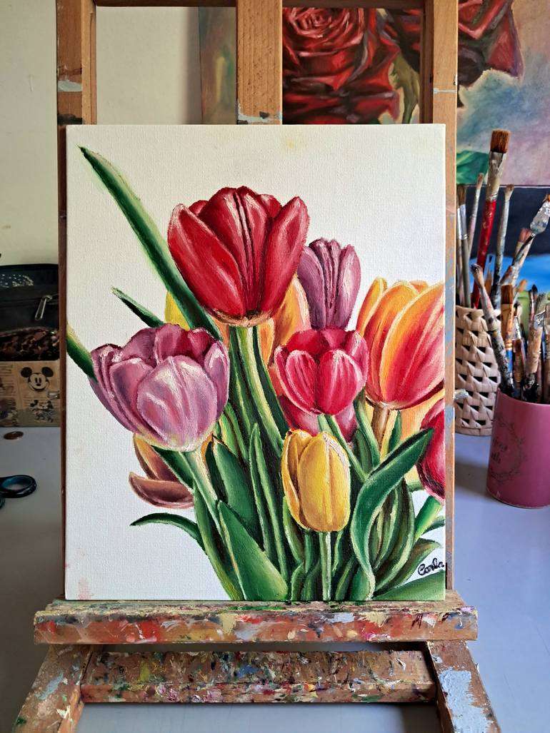 Original Realism Floral Painting by Carla Gagliano