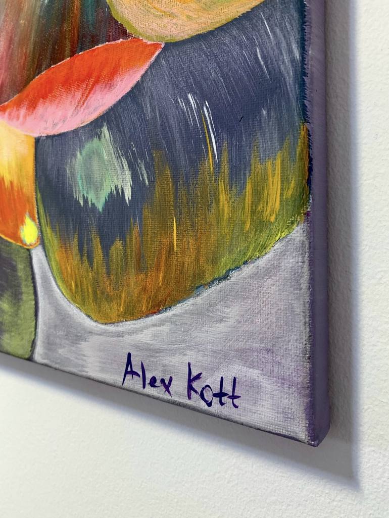 Original Abstract Floral Painting by Alex Kott