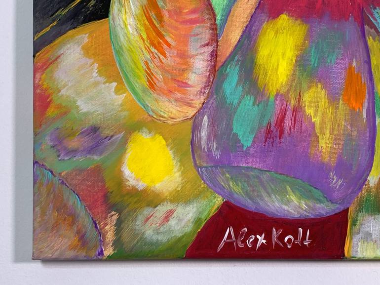 Original Abstract Expressionism Floral Painting by Alex Kott