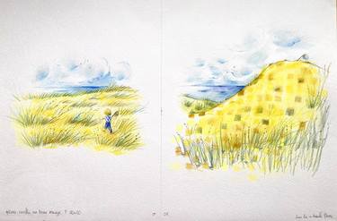 Original Expressionism Landscape Drawings by Célia Despres