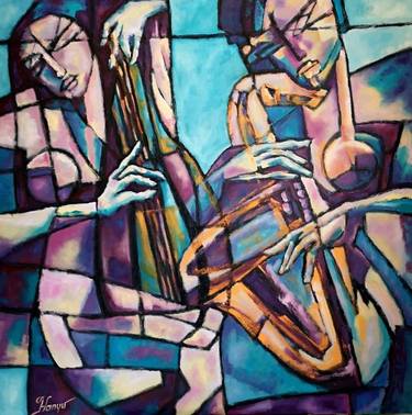 Original Cubism Music Paintings by Zsolt Hanyu