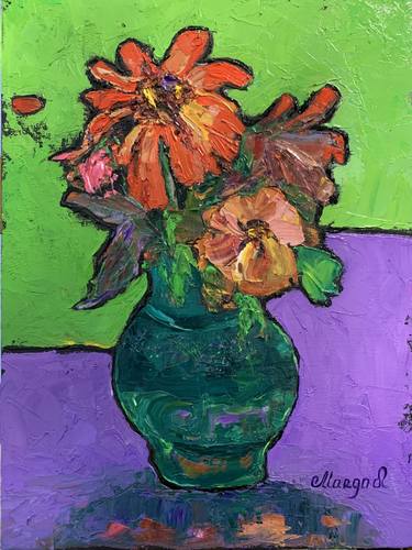 Original Abstract Floral Paintings by Margo Leonard