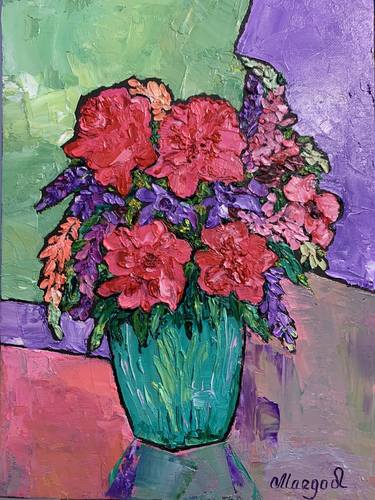 Original Floral Painting by Margo Leonard