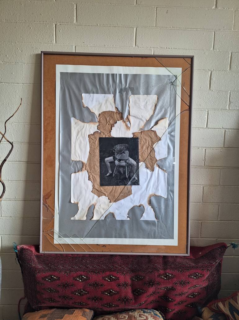 Original Abstract Expressionism People Mixed Media by Shokufeh Kavani