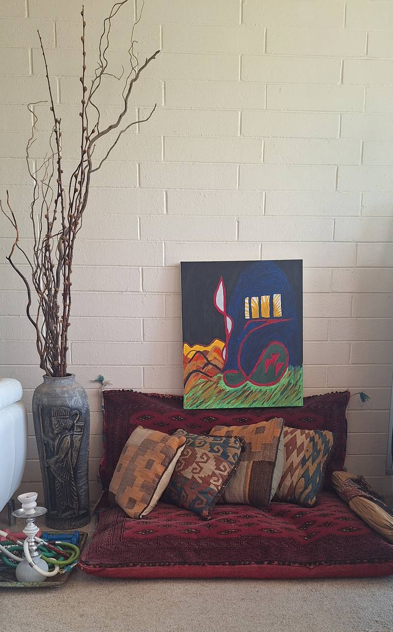Original Abstract Expressionism People Mixed Media by Shokufeh Kavani