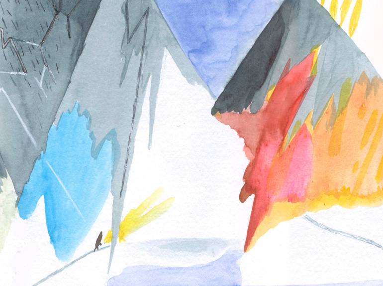 Original Geometric Landscape Painting by Daria Dubovik