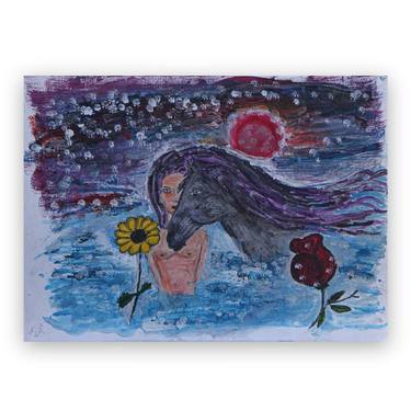 Original Abstract Expressionism Women Paintings by Eva Psiachou