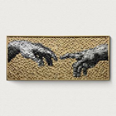 Wood Art  ''Hand of God'' Pixel Artwork thumb