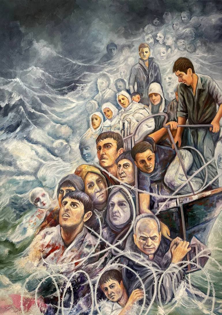 Original Documentary People Drawing by Walid Kammoush