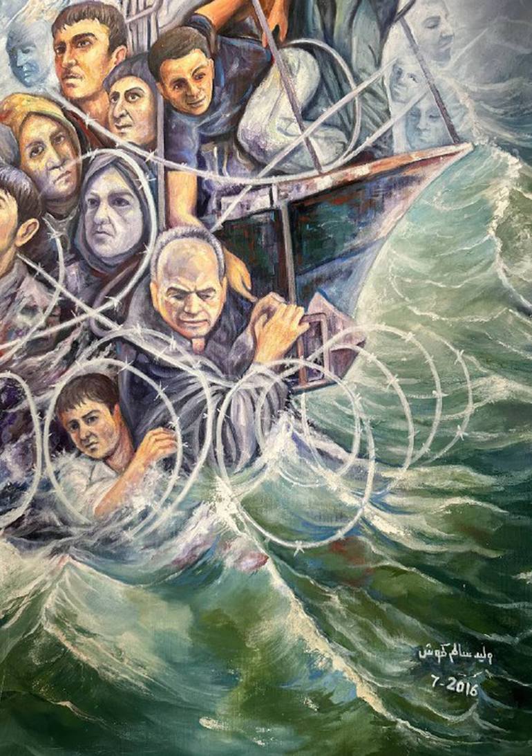 Original Documentary People Drawing by Walid Kammoush