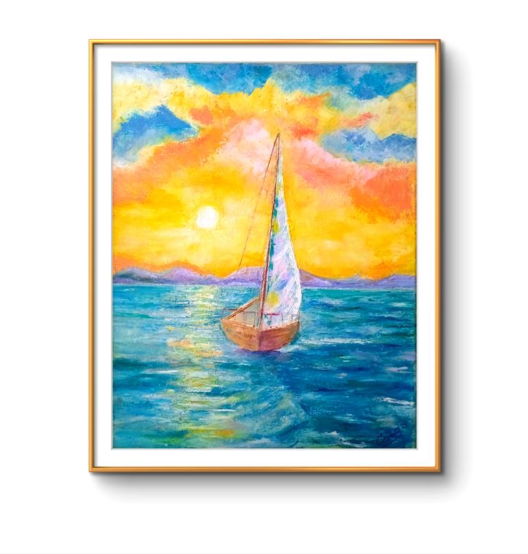 Original Contemporary Seascape Painting by Carlos  Mezbel