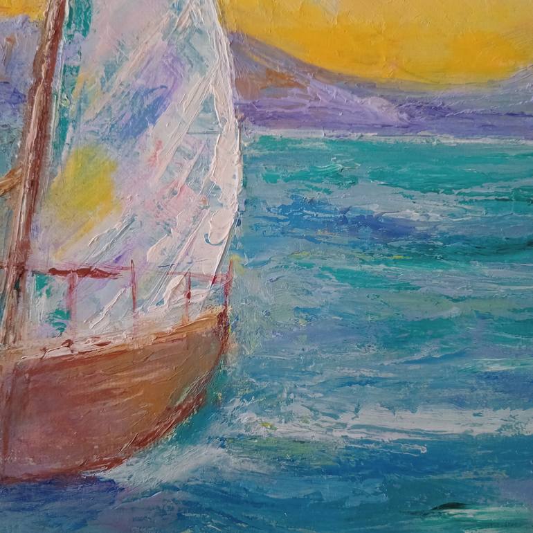 Original Contemporary Seascape Painting by Carlos  Mezbel