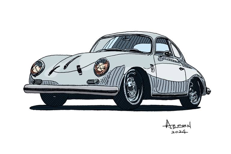 Original Illustration Car Mixed Media by Arsen Brzostek