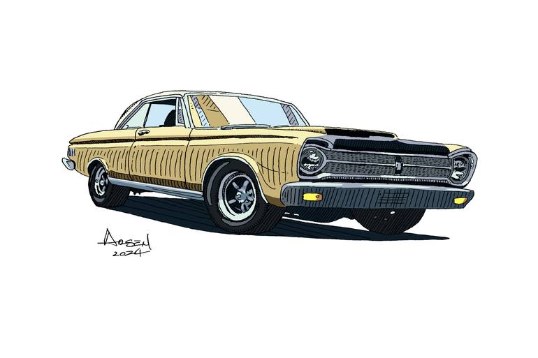 Original Illustration Car Mixed Media by Arsen Brzostek