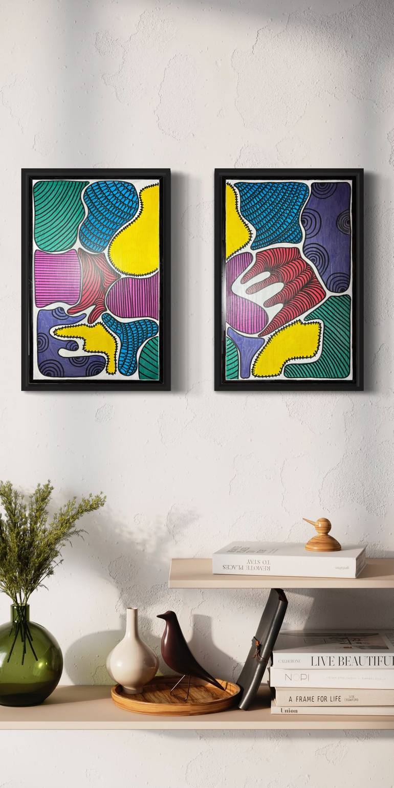 Original Art Deco Abstract Mixed Media by Manuela Barreira