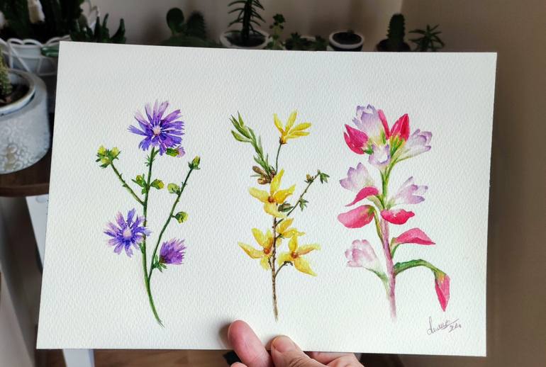 Original Floral Painting by Derya Dere