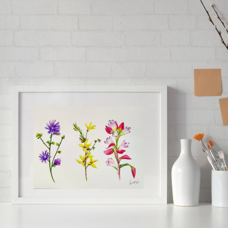 Original Floral Painting by Derya Dere