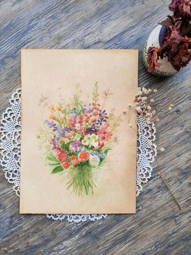 Original Floral Painting by Derya Dere