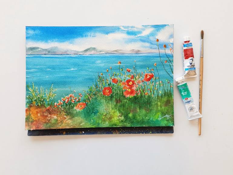 Original Impressionism Landscape Painting by Derya Dere