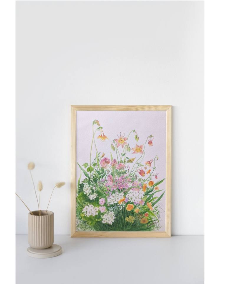 Original Impressionism Floral Painting by Derya Dere