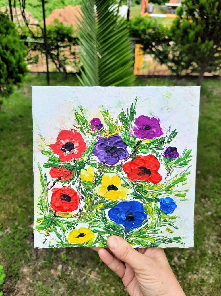Original Expressionism Floral Painting by Derya Dere