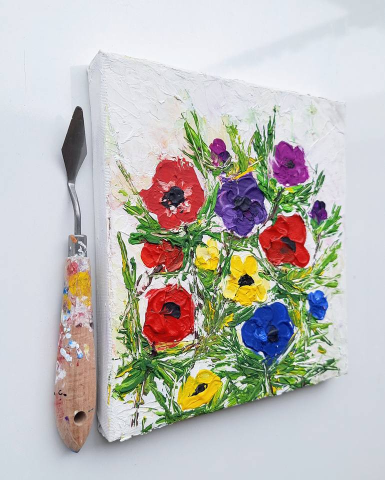 Original Expressionism Floral Painting by Derya Dere