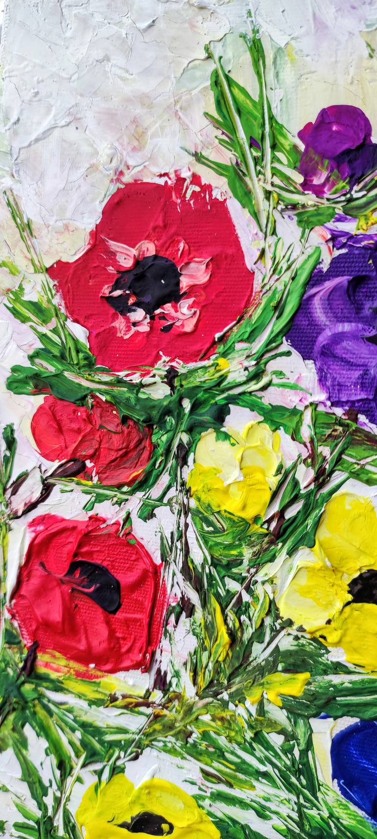 Original Expressionism Floral Painting by Derya Dere