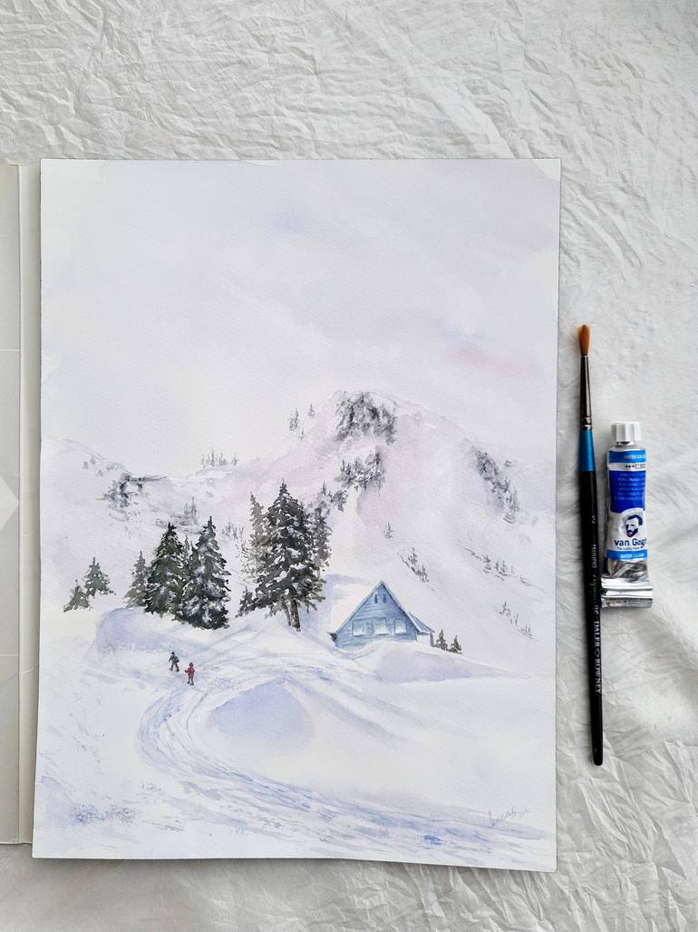 Original Minimalism Nature Painting by Derya Dere