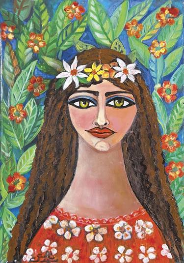 Print of Folk Women Paintings by Dr-Manal Mahdy