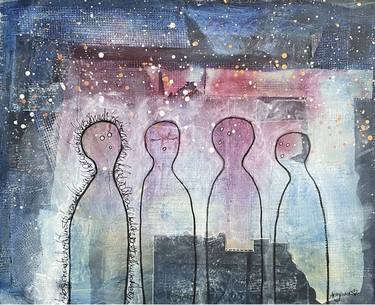 Print of Abstract Outer Space Mixed Media by Artsy Radish