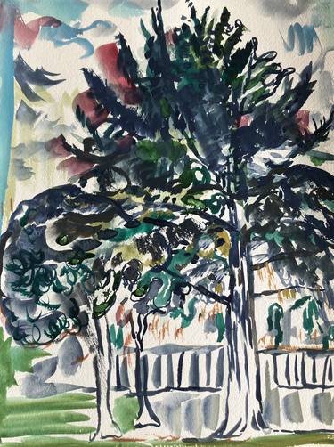 Original Expressionism Garden Paintings by GEGEN TIBU