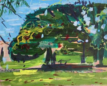 Original Expressionism Garden Paintings by GEGEN TIBU