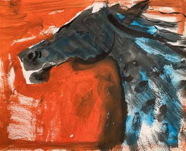 Original Expressionism Horse Paintings by GEGEN TIBU