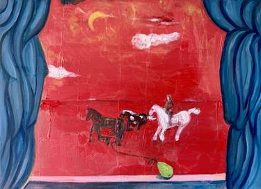 Original Expressionism Horse Paintings by GEGEN TIBU