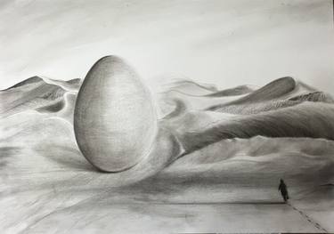 "Il principio era l'Uovo". Charcoal drawing, paper. thumb