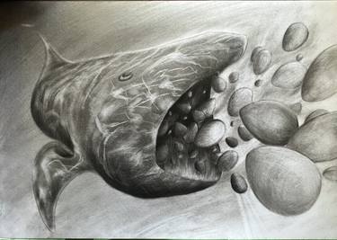 Original Contemporary Fish Drawings by Elena Semina