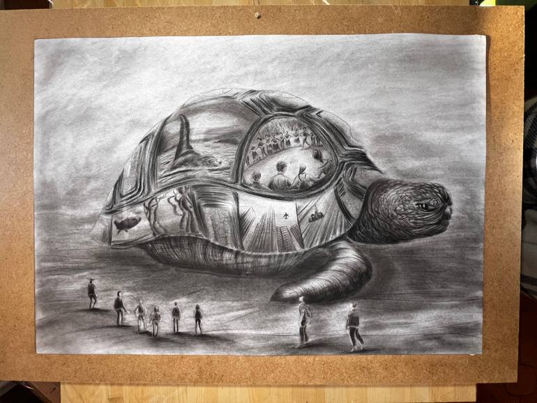 Original Conceptual Animal Drawing by Elena Semina