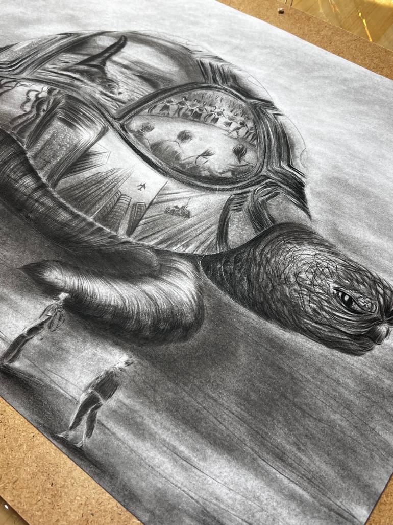 Original Conceptual Animal Drawing by Elena Semina