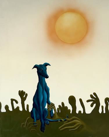 Original Surrealism Dogs Paintings by Eloise Knight