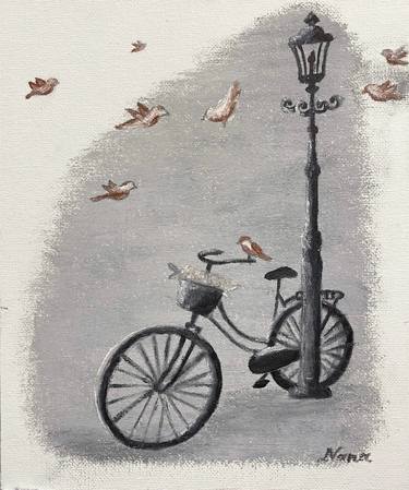 Original Fine Art Bicycle Paintings by Nana Khudoian