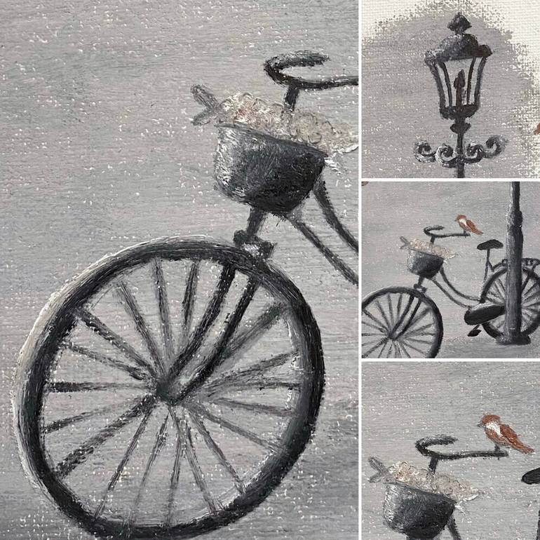Original Bicycle Painting by Nana Khudoian