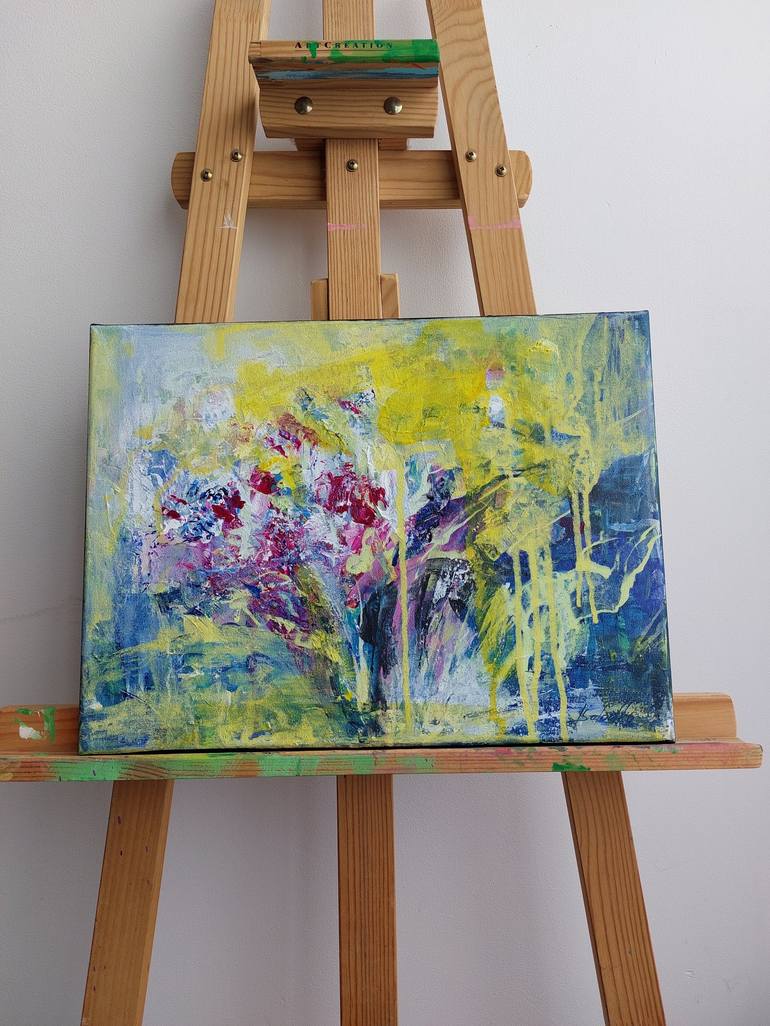 Original Abstract Floral Painting by Katia Solodka