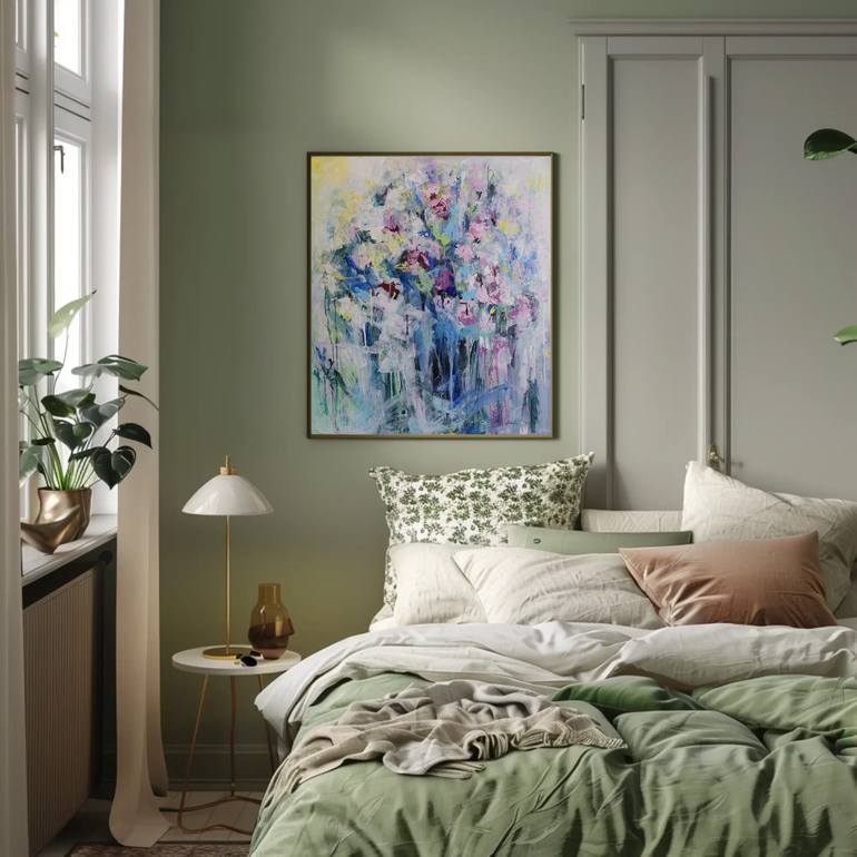 Original Abstract Floral Painting by Katia Solodka
