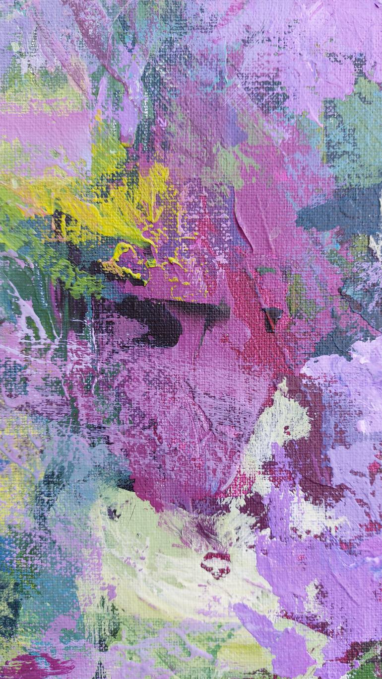 Original Abstract Expressionism Floral Painting by Katia Solodka