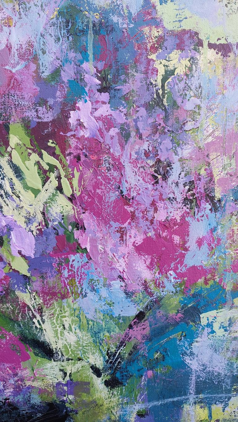 Original Abstract Expressionism Floral Painting by Katia Solodka