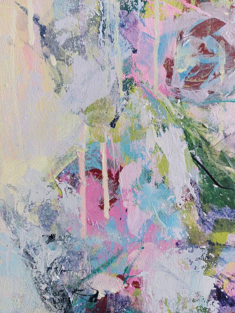 Original Abstract Expressionism Floral Painting by Katia Solodka
