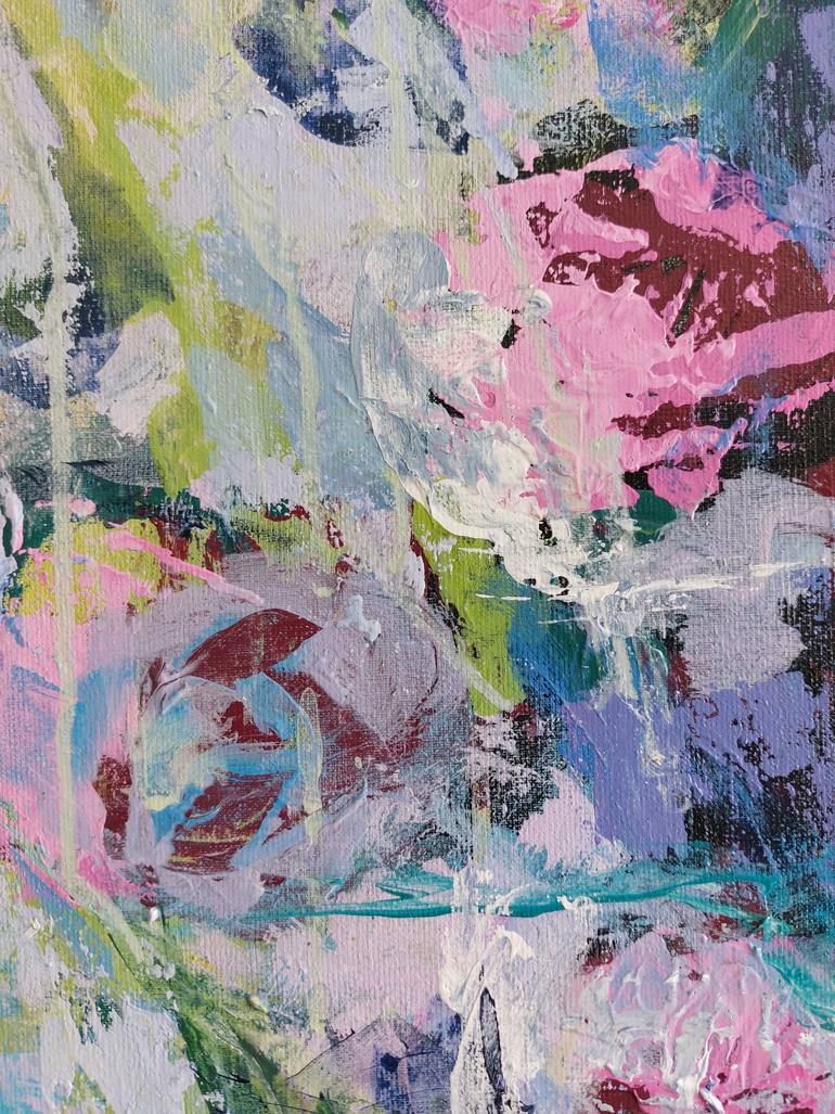 Original Abstract Expressionism Floral Painting by Katia Solodka