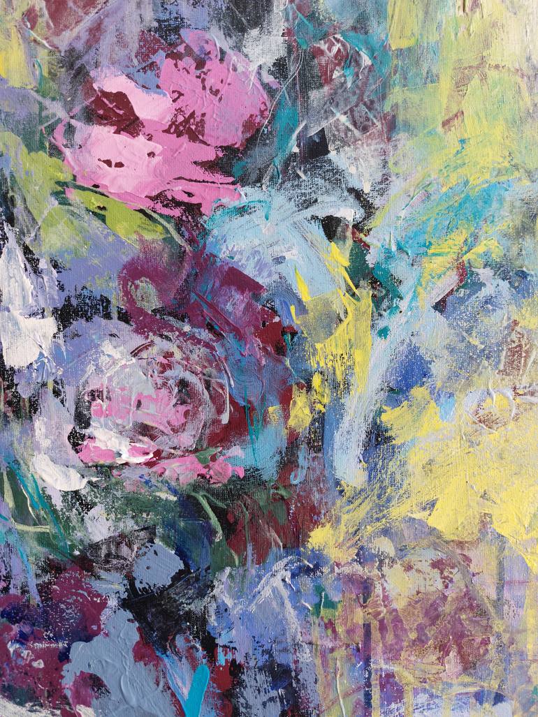 Original Abstract Expressionism Floral Painting by Katia Solodka