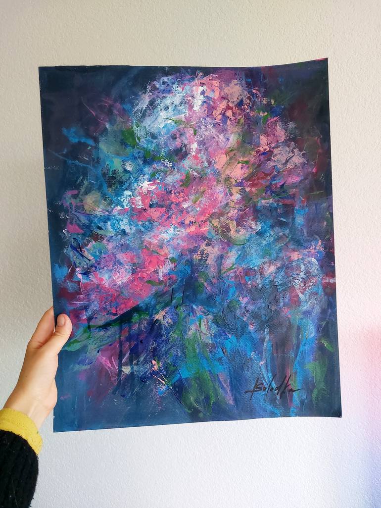 Original Abstract Expressionism Floral Painting by Katia Solodka